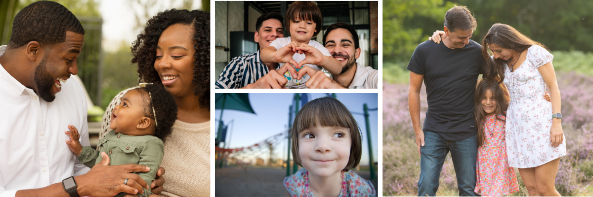 Adoption Focus 15th Anniversary collage of families and children